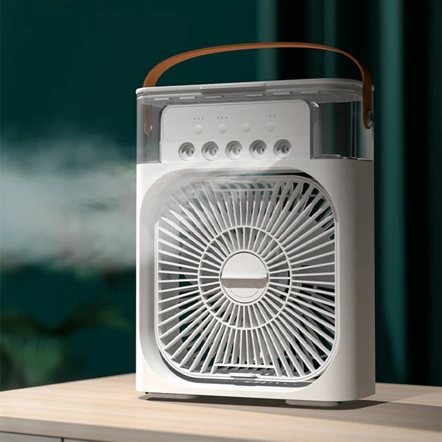 (10 Inch) - Portable Room Cooling Mist Fan with LED Night Light, Fine Mist Water and Humidifier Function - Electric