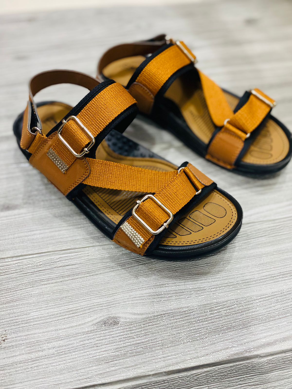 (yellow) Cross-Cross Sandle  For Men