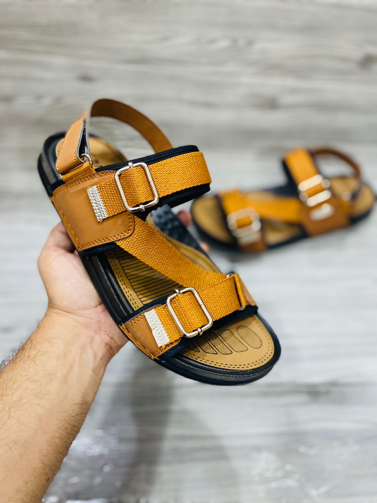 (yellow) Cross-Cross Sandle  For Men