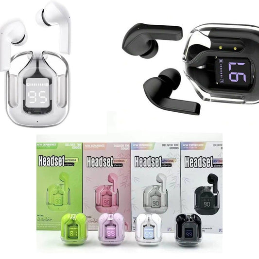 Air31 Earbuds Wireless Crystal Transparent body | Air 31 Bluetooth Ear Bud - (Without pouch)