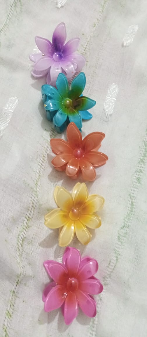 1 Pc - Flower Hair Clip Colorful Hair Band For girls &amp; Women