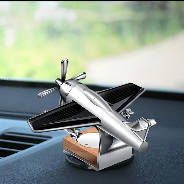 CaDecoration Plan Solar powered aeroplane car air freshener - Car Dashboard Solar Decoration Plane -(random design)