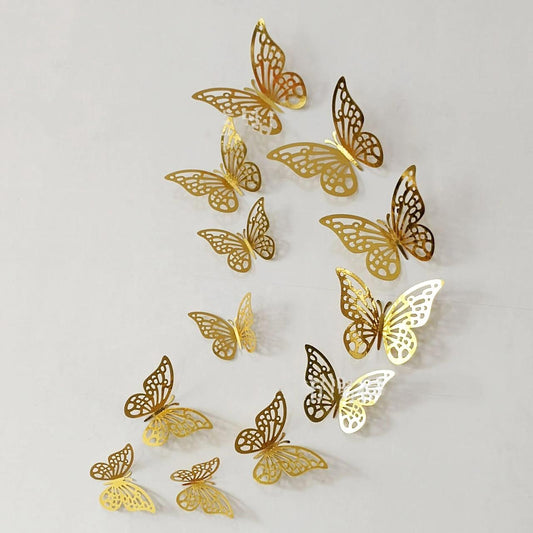 3D Wall Stickers Hollow Butterfly for Kids Rooms Home Wall Decor DIY Fridge stickers Room Decoration