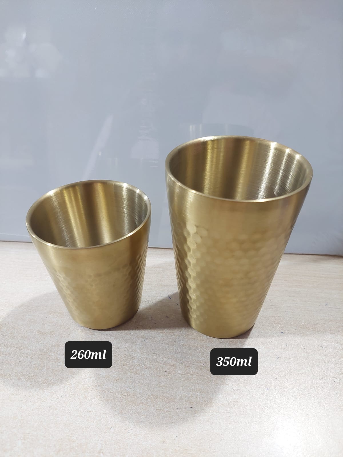 (1pcs)Mishrit Stainless Steel Drinking Glass for Water, Milk Tea Coffee Lassi Glass Tumbler Set, Premium Mirror Finish Silver Glass (Only Golden)