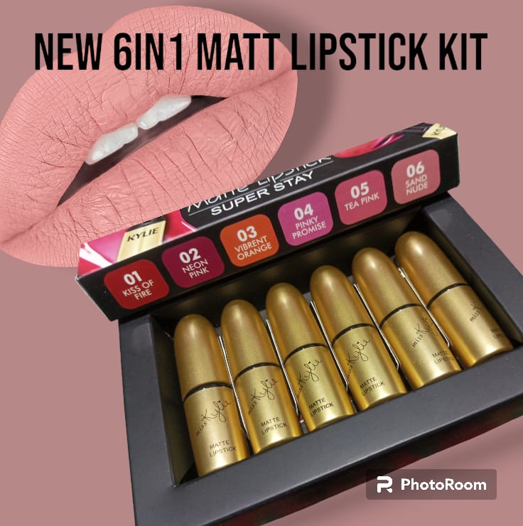 6 in 1 Kylie Matt Lipstick kit - Kelly 6 Shade Collection