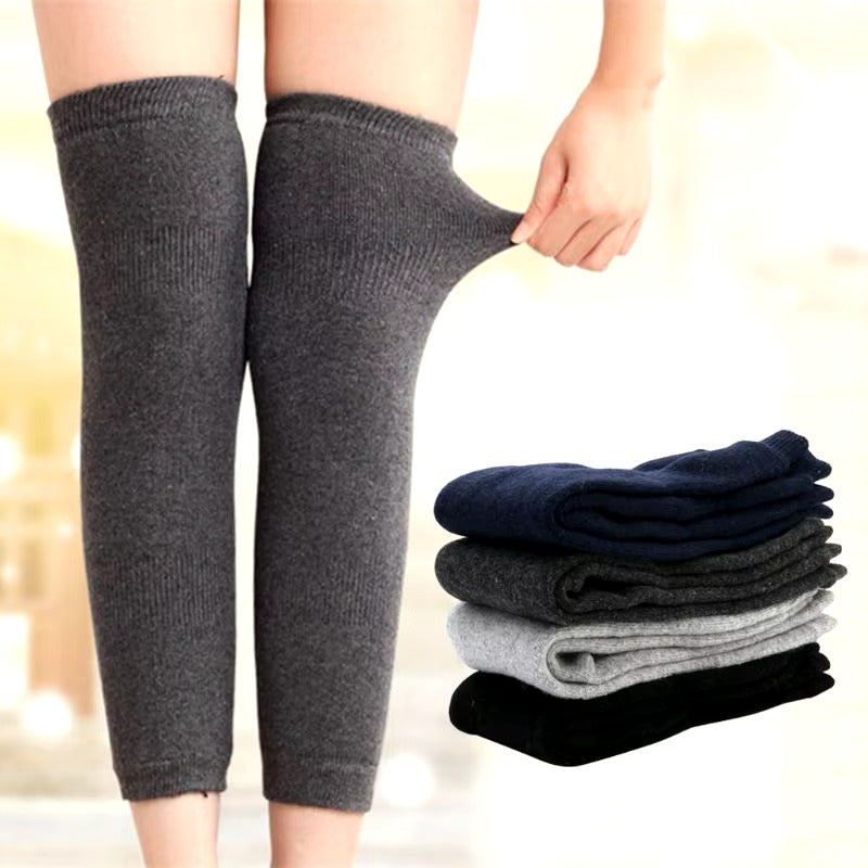 (pair ) New Women Men Warm Cashmere Wool Knee Warmers Leg Thigh High