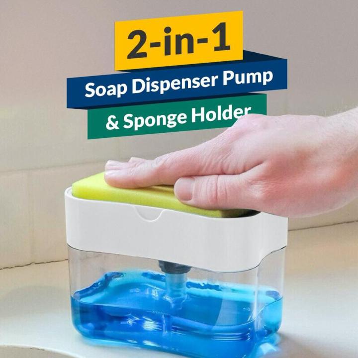 2 in 1 soap Dispenser soap pump with Sponge (random color )