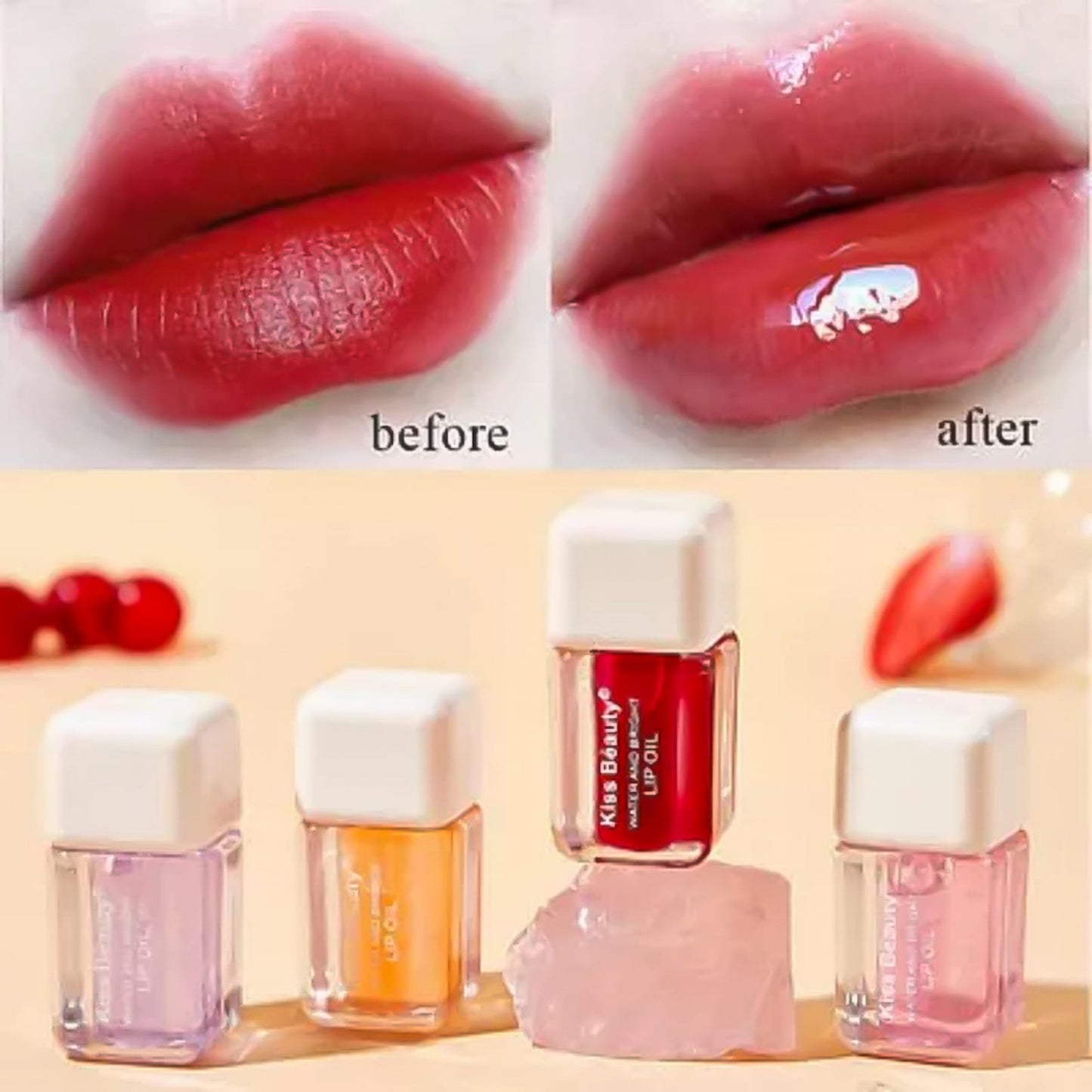 Colour Changing Tinted Lip Oil, vitamins E Lip Oil beautiful color for girls (random color)