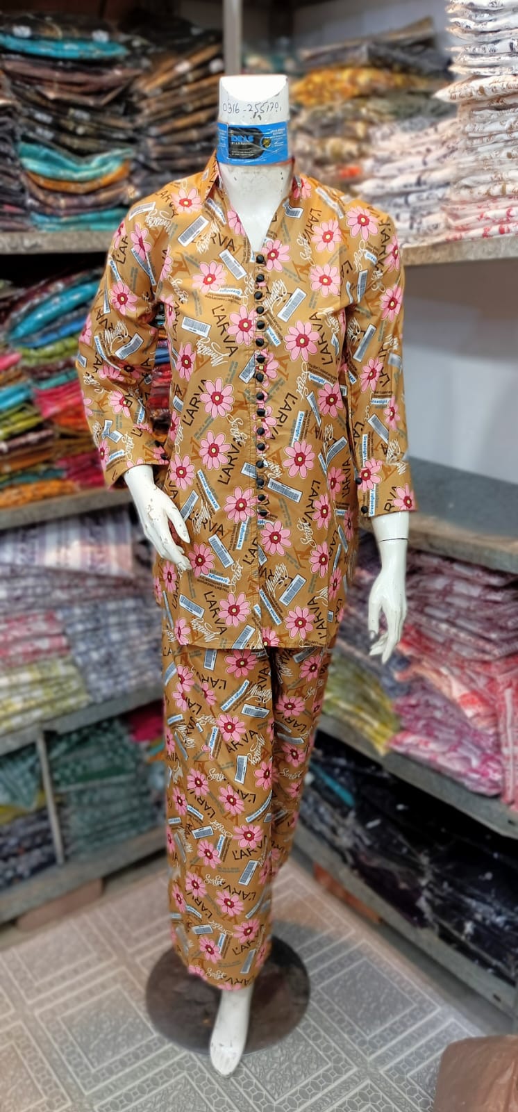 2 Pcs Women's Stitched Printed Shirt And Trouser