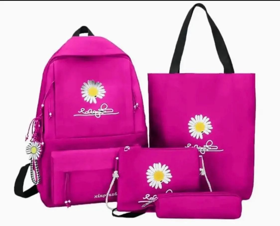 4-Piece School Bag Set Daisy Flower  Backpack Set Stylish &amp; Practical new arrival 2024