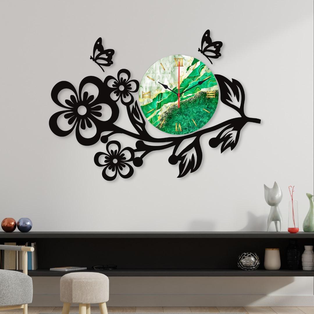 Flower Clock Wall Clock  For Home Décor