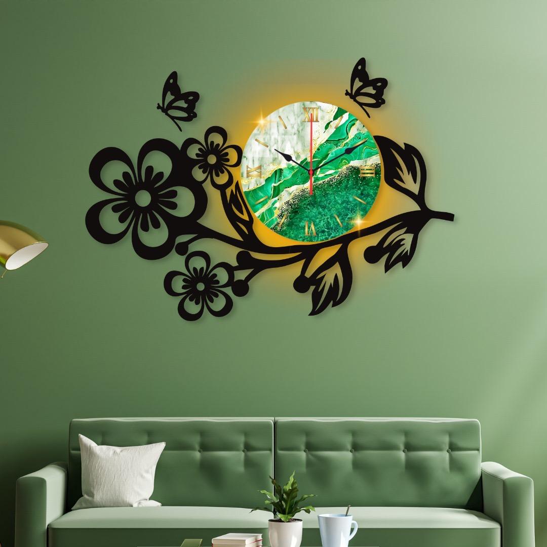 Flower Clock Wall Clock  For Home Décor