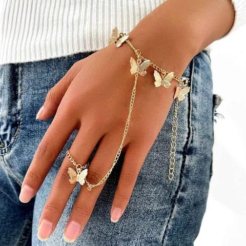 Beautiful Butterfly hand Charm Bracelet For Girls