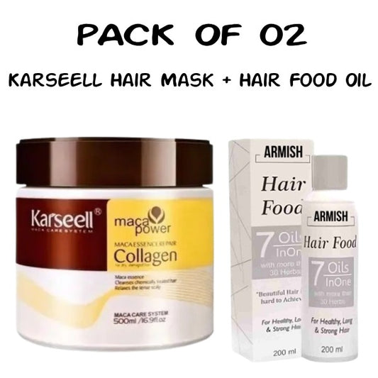 Pack Of 2 Items | Karseell Hair Mask &amp;amp  500ml ; Hair Food Oil 200ml