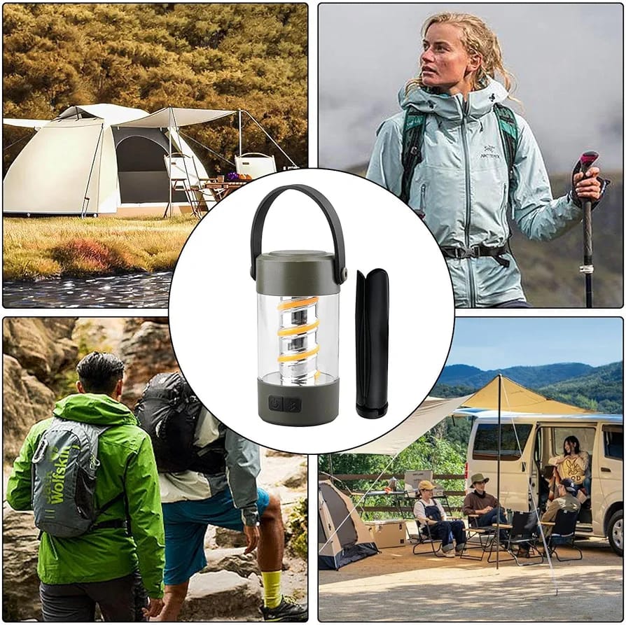 Wireless Speaker Lantern - Bluetoooth Camping RechargeableLight, Outdoor Stereo Lantern | Portable LED Lamp with Wireless Speaker, Waterproof Speaker with Built in Light for Camping Hiking Outdoors