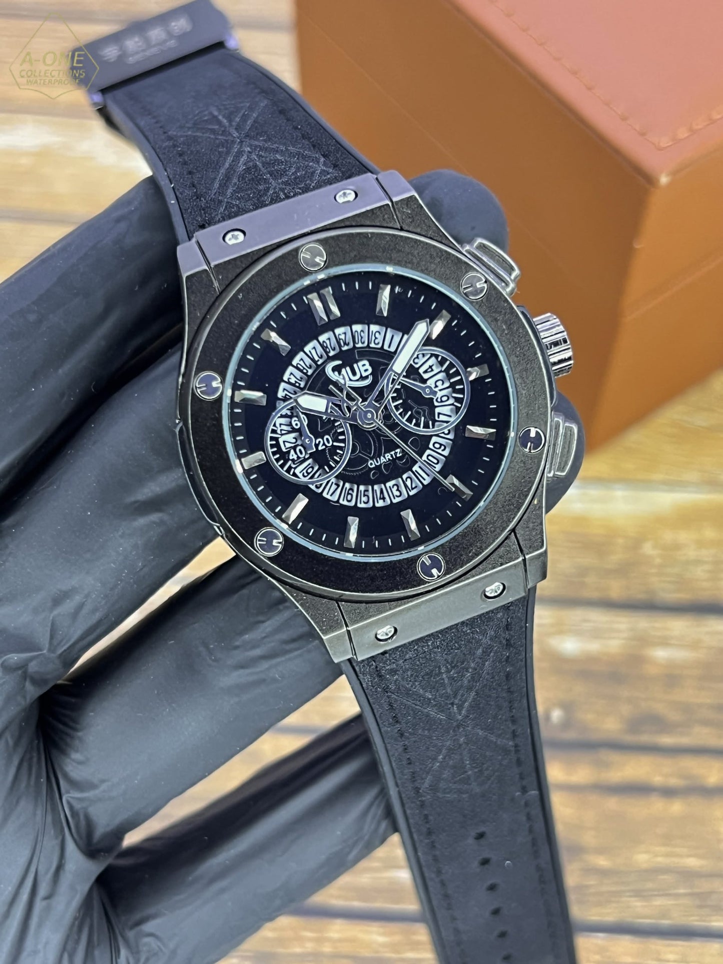 AA1 Hublot Stylish Watch - Black (Without Box)