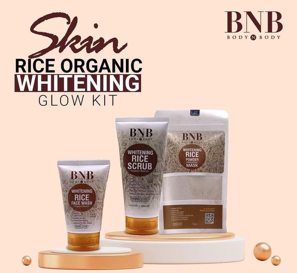 BNB-Rice Whitening And Glowing Facial Kit  Face Wash, Scrub &amp; Mask