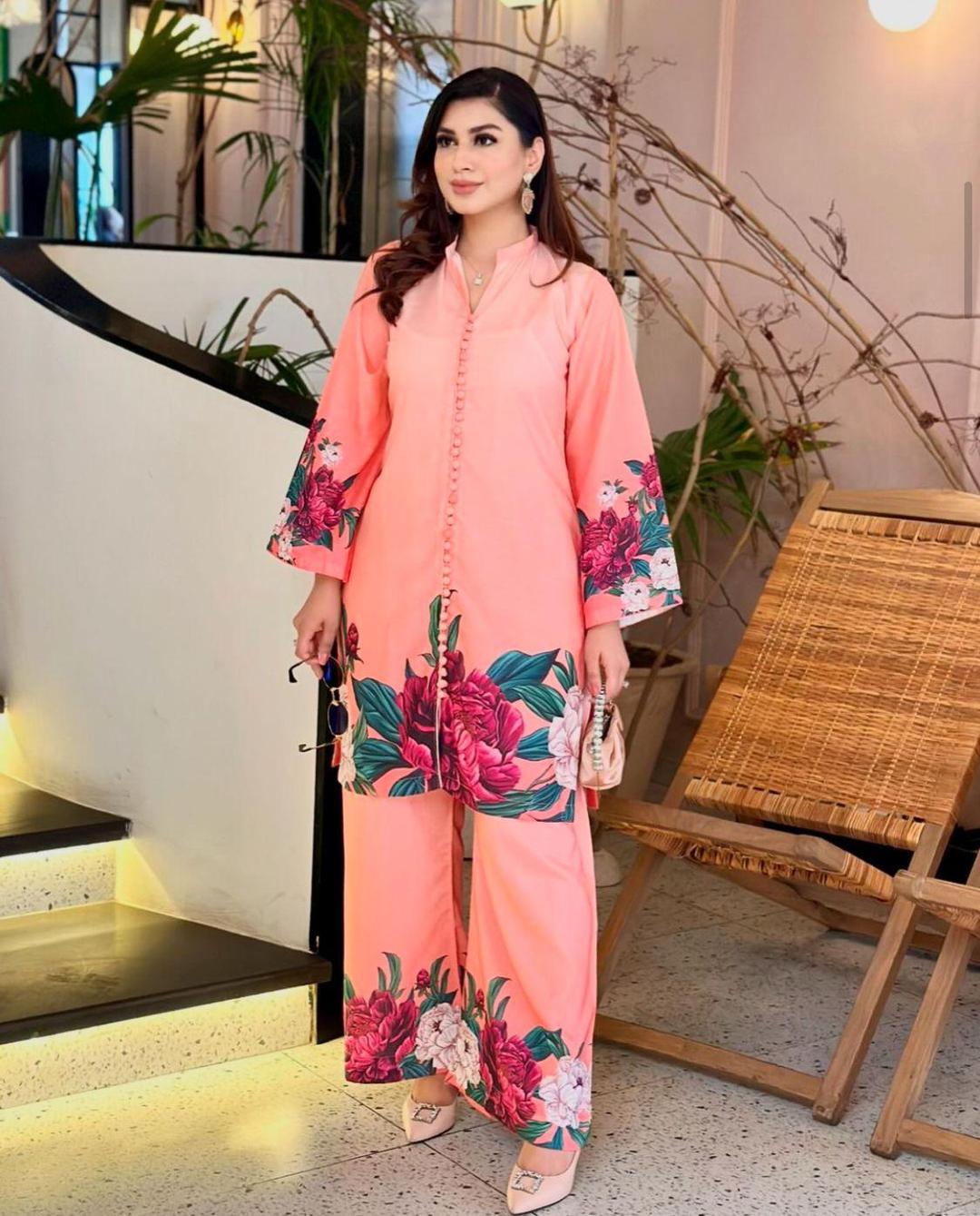 2 pcs Printed Veronica Silk Shirt &amp; Trouser