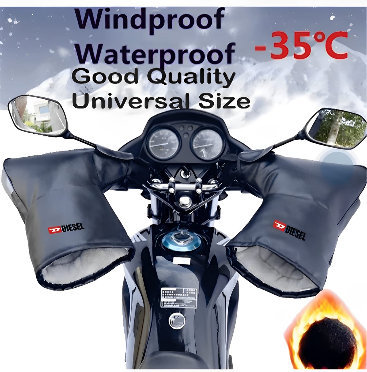 Pair Bike Rider Handle Gloves For Winter Special Quality Waterproof