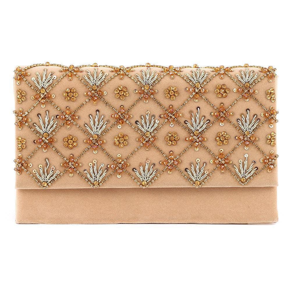 Women's Velvet Embroidered Fancy Hand Clutch for women's