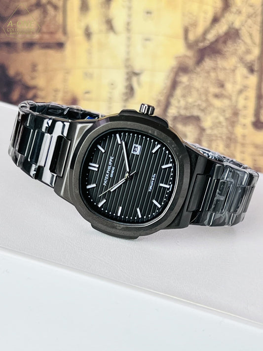 AA1 Patek Philippe Black Analog Date Working Watch (Without Box)