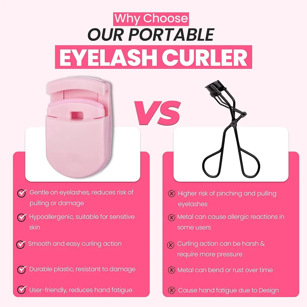 2-in-1 Eyelash Curler for All Eye Shapes – Professional Lash Curler for Natural Lift &amp; Curl