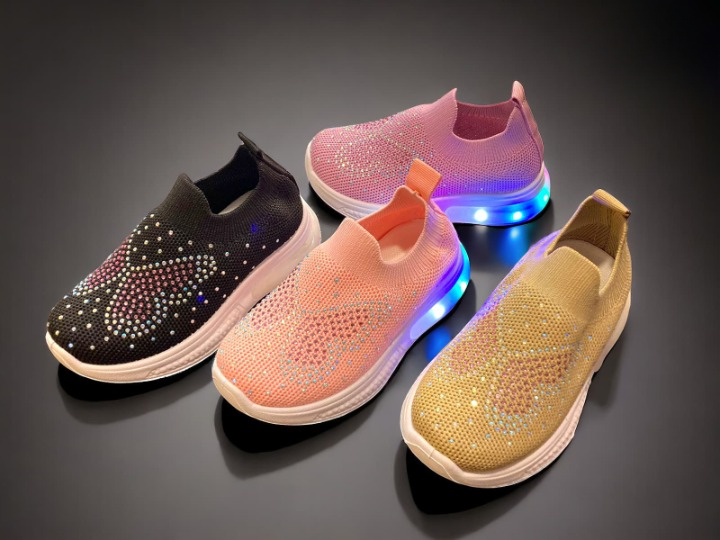 ( Baby Pink ) Baby Lighting Canvas Shoes with Lights for Kids | Premium Quality, Stylish &amp; Comfortable Footwear ( Random Design )