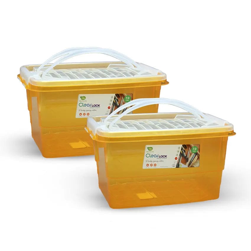 CLEAR LOCK STORAGE BOX MEDIUM - (7LTR) TRANSPARENT | Best Quality Storage Box ( Random Color )