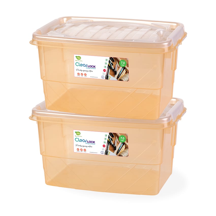 CLEAR LOCK STORAGE BOX MEDIUM - (7LTR) TRANSPARENT | Best Quality Storage Box ( Random Color )