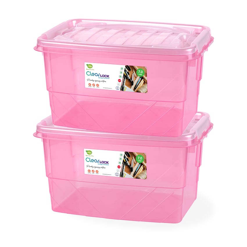 CLEAR LOCK STORAGE BOX MEDIUM - (7LTR) TRANSPARENT | Best Quality Storage Box ( Random Color )