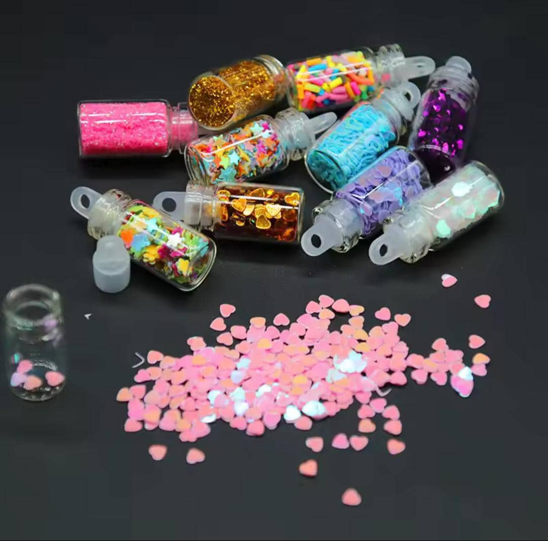 DIY Starry Nail Art Kit, Nail Decals, Glitter Jar Art kit Features a Selection of Starry Nail Stickers, Multi-pattern Women Beauty Accessories Kit, Manicure Long-lasting(Multi Color)