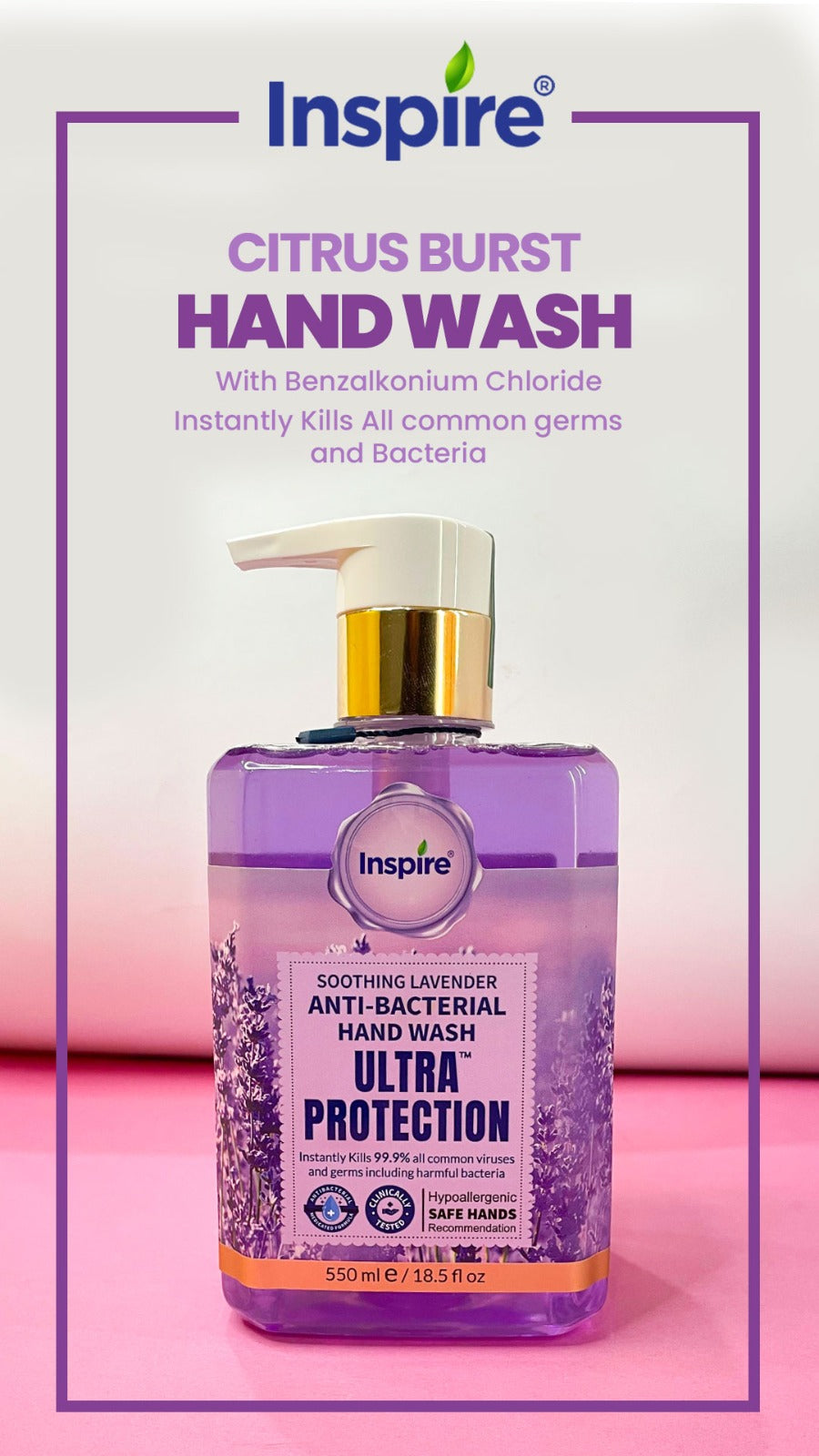 Inspire Ultra Protection Anti Bacterial Hand Wash 500ml