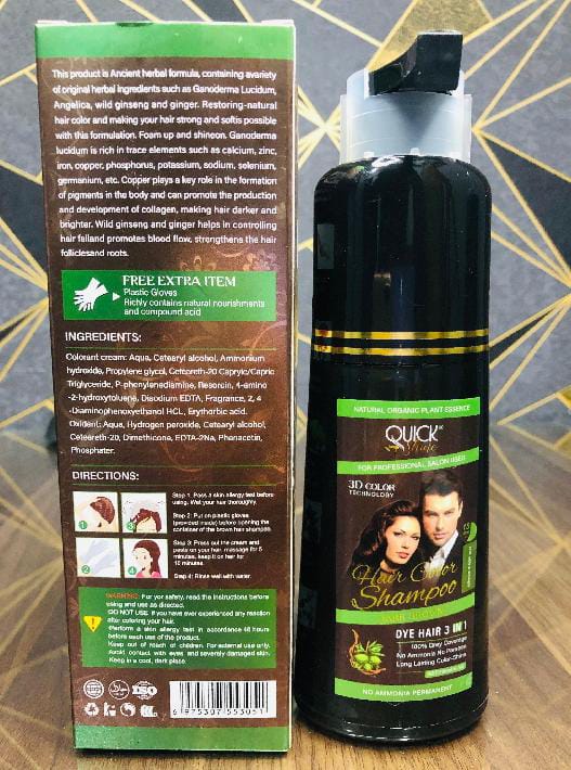 Quick Shine Hair Color Shampoo For Women And Men 200ml