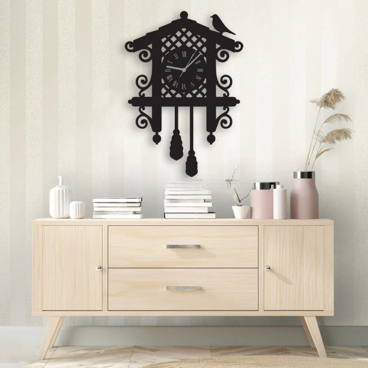 Bird Cage 3D Wooden wall clock Decoration Items for Wall