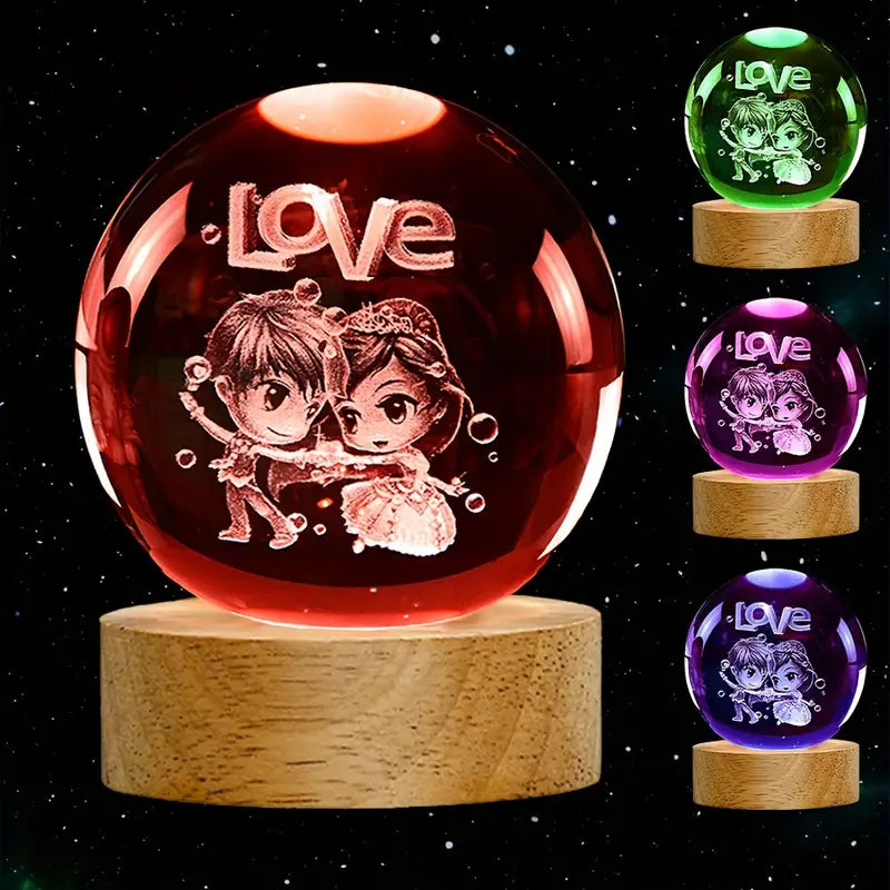 RGB Glowing Crystal Ball Night Light | Warm &amp; Romantic atmosphere for your home and room