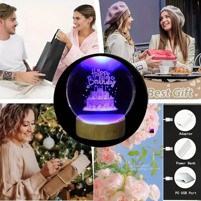 RGB Glowing Crystal Ball Night Light | Warm &amp; Romantic atmosphere for your home and room