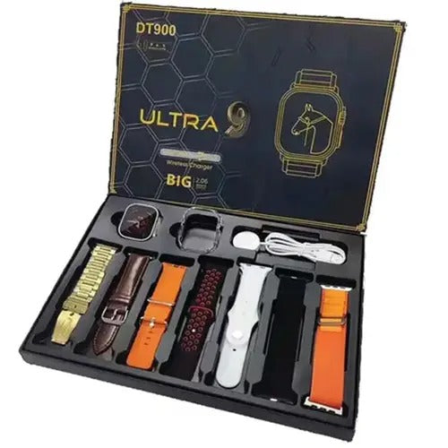 DT900 Ultra Smart Watch 49mm Display Smart Watch With 7 Straps &amp; Crystal Case dt 900 random color