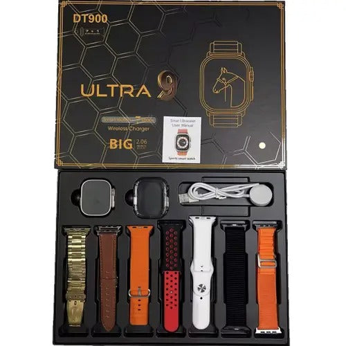 DT900 ULTRA 49mm Display Smart Watch With 7 Straps &amp; Crystal Case