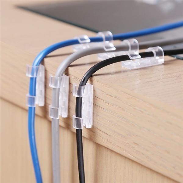 40 Pcs Smart Cable Organizer Desktop and Workstation Cord Clips / Cable Clips Organizer Desk Mouse Cable Wire Holder