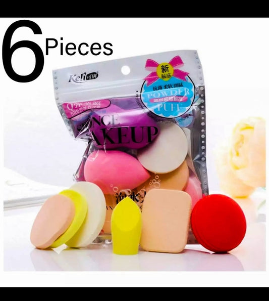 Pearlin Makeup Sponges Pack of 6 Beauty Blending Sponges Cosmetic Powder Puff Facial Makeup Soft Sponges Random Colors &amp; Shapes-Cosmetic Sponges