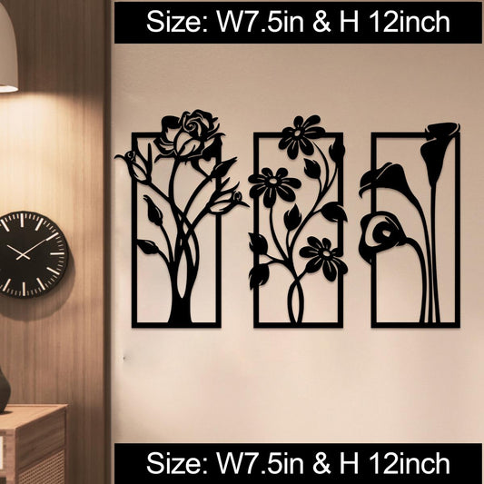 wall decor Bouquet 3 Pcs set wooden home decor wall decor art for home office and living room