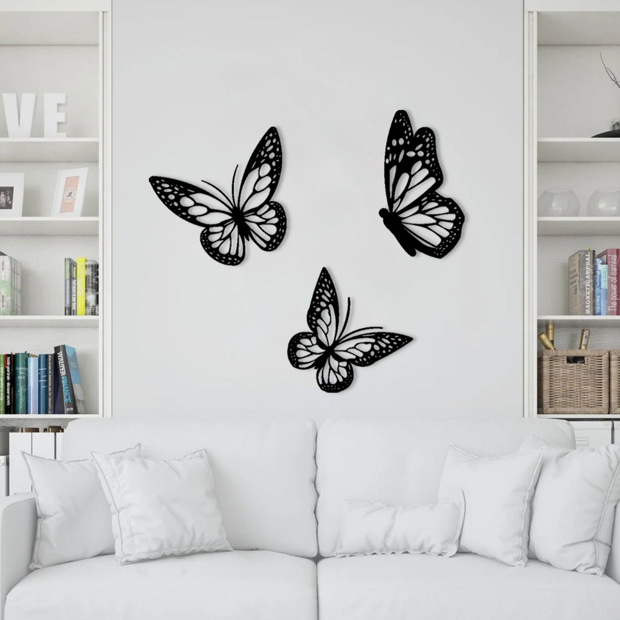 Wall Art 3Pcs Butterfly Wooden, Room Decoration wall art D10