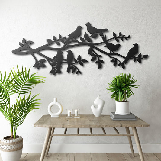 Birds on Branch Wooden Wall Decor, Wooden Birds Wall Art, Birds Sign, Living Room Wall Art, Interior Decoration, Wall Hangings, Birds Art