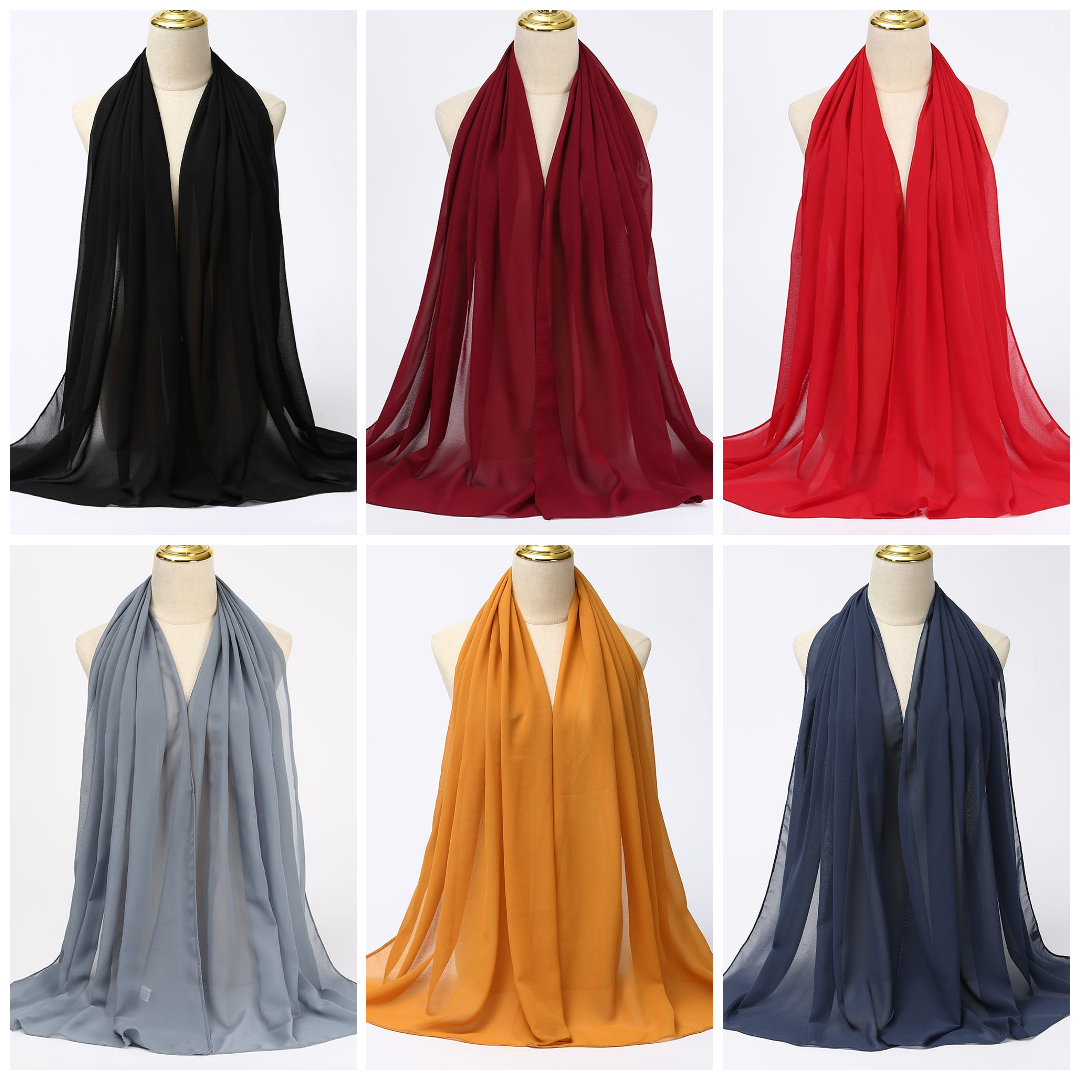 Fabulous quality chiffon scarves hijab  Plain for girls and womens