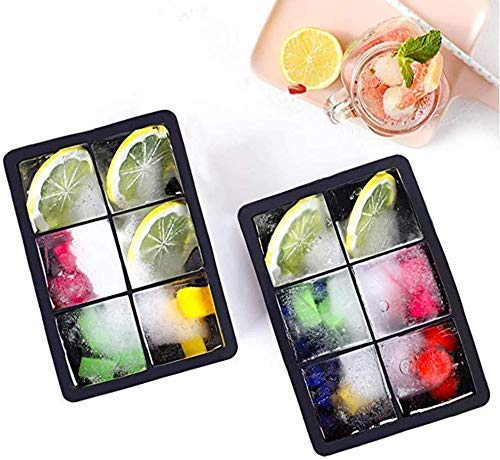 1 Pc Ice Cubes Tray, 6-Grid Ice Cubes Maker Square Ice Cubes Tray Silicone Ice Mold Party Bar(Random Color)