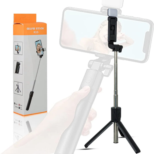 R1S Selfie Stick with Tripod | Bluetooth Foldable Selfie Rod  for Phone Action Camera Iphone ﻿